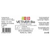 Olio essenziale puro Vetiver etichetta