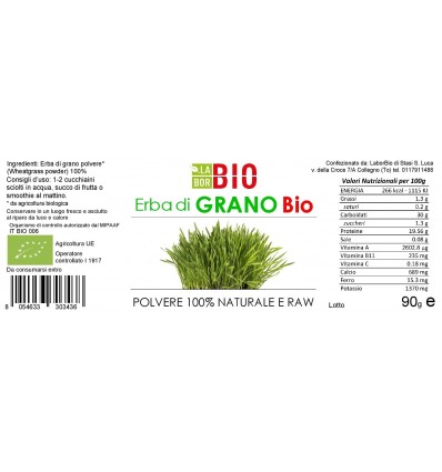 Erba di grano polvere Bio
